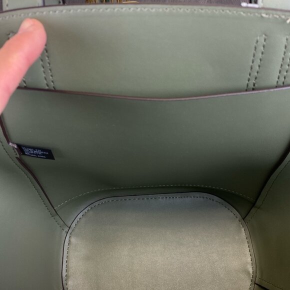 Michael Kors 35F1GPAT1S Portia Small Leather Tote in Army Green - Picture 3 of 9